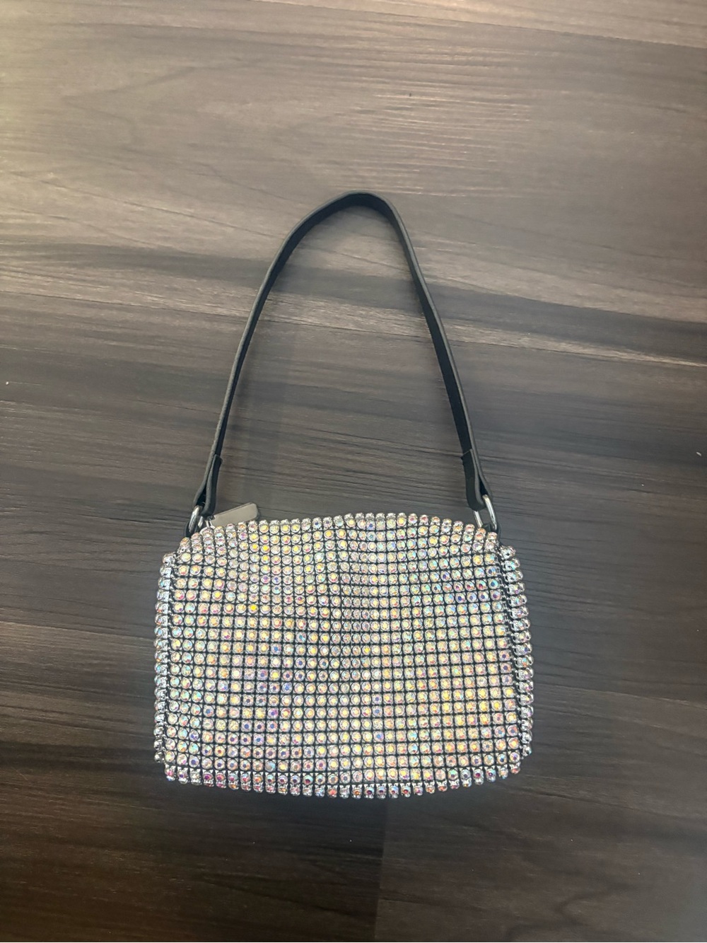 Silver Crystal Shoulder Bag